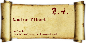 Nadler Albert névjegykártya